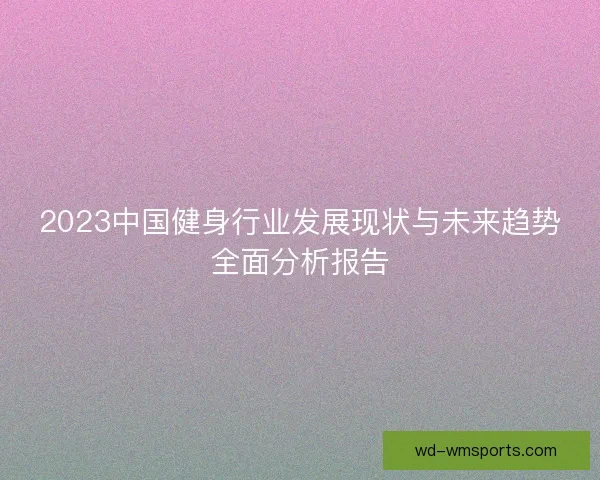 2023中国健身行业发展现状与未来趋势全面分析报告