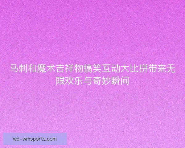 马刺和魔术吉祥物搞笑互动大比拼带来无限欢乐与奇妙瞬间