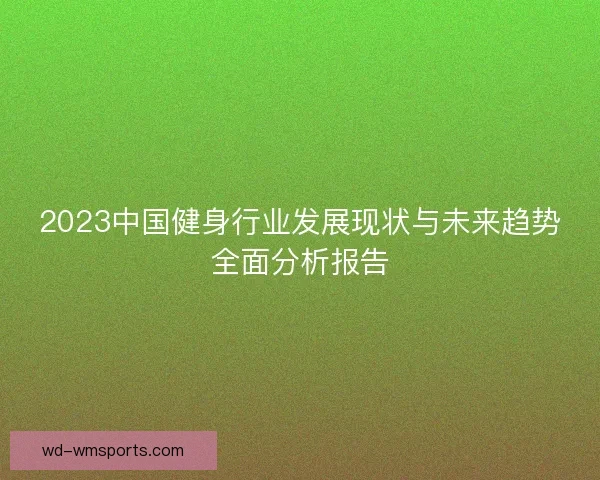 2023中国健身行业发展现状与未来趋势全面分析报告