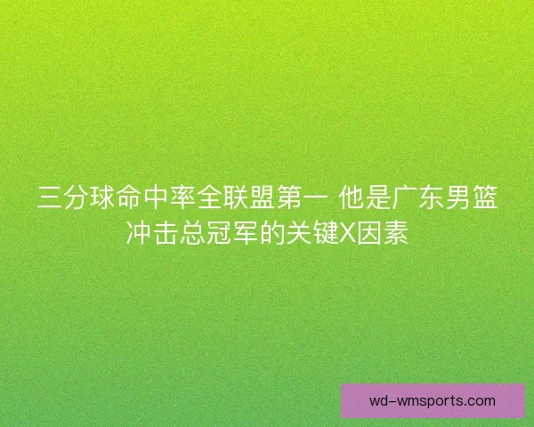 三分球命中率全联盟第一 他是广东男篮冲击总冠军的关键X因素 三分球命中率全联盟第一 他是广东男篮冲击总冠军的关键X因素