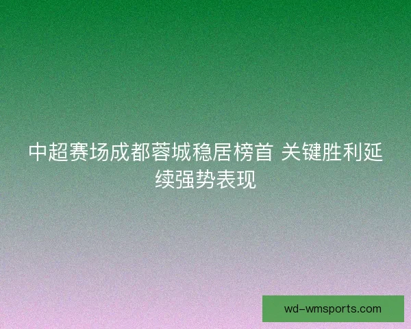 中超赛场成都蓉城稳居榜首 关键胜利延续强势表现